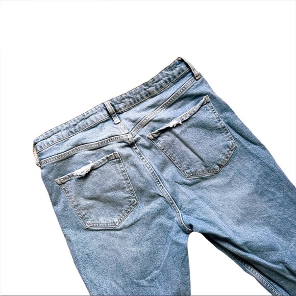 ZARA High Rise Raw Hem Fringe Ankle Factory Distressed Boyfriend Jeans S… - Picture 4 of 9